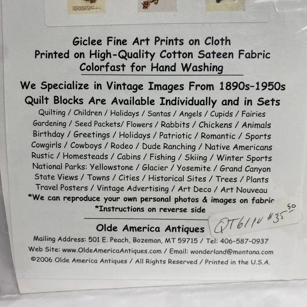 Giclee Children Set 2 Fine Art Prints On Cloth 5